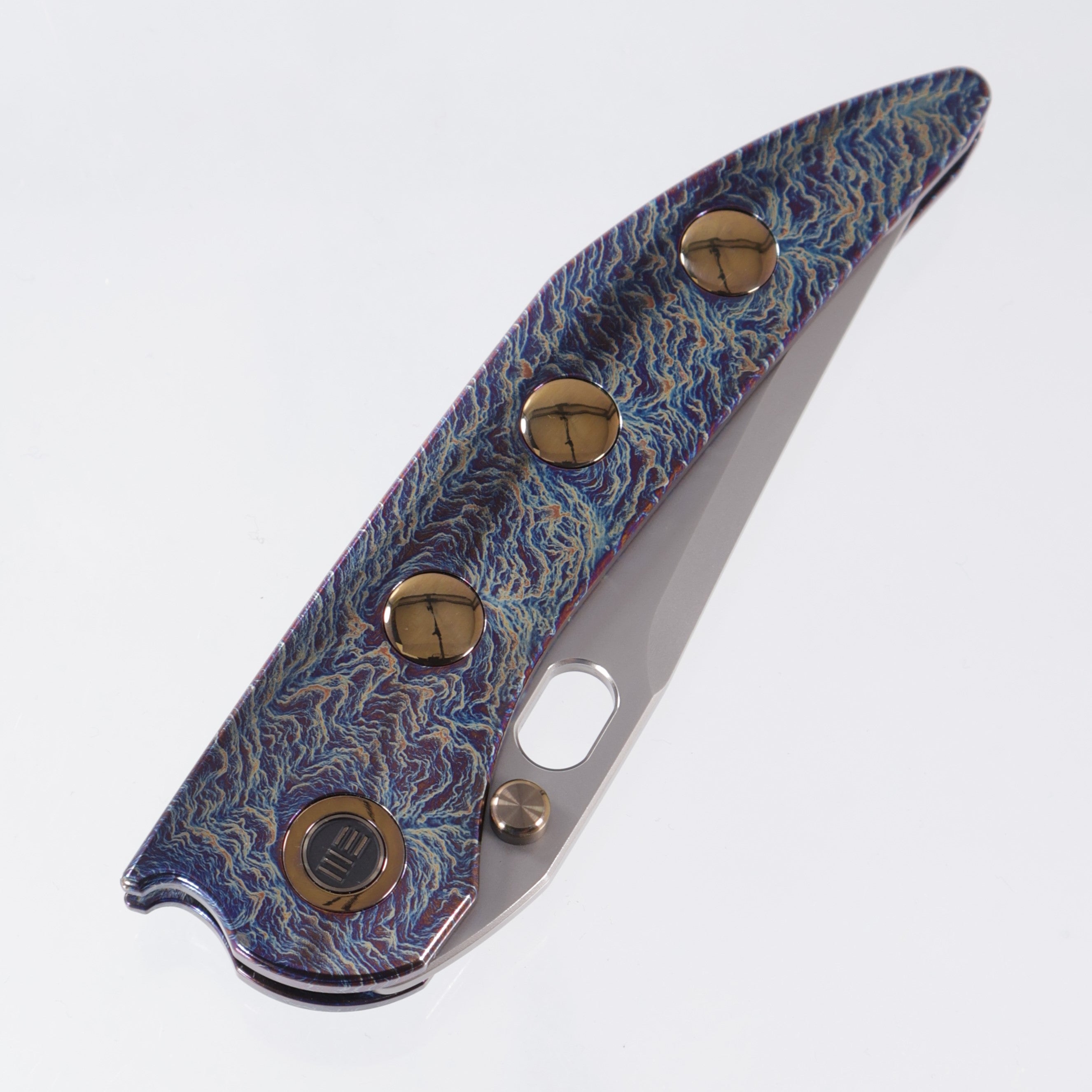WE Knife Attor Integral - Lightning Ti w/ Gold Ti Accents - Bead Blast 20CV - WE23037-2