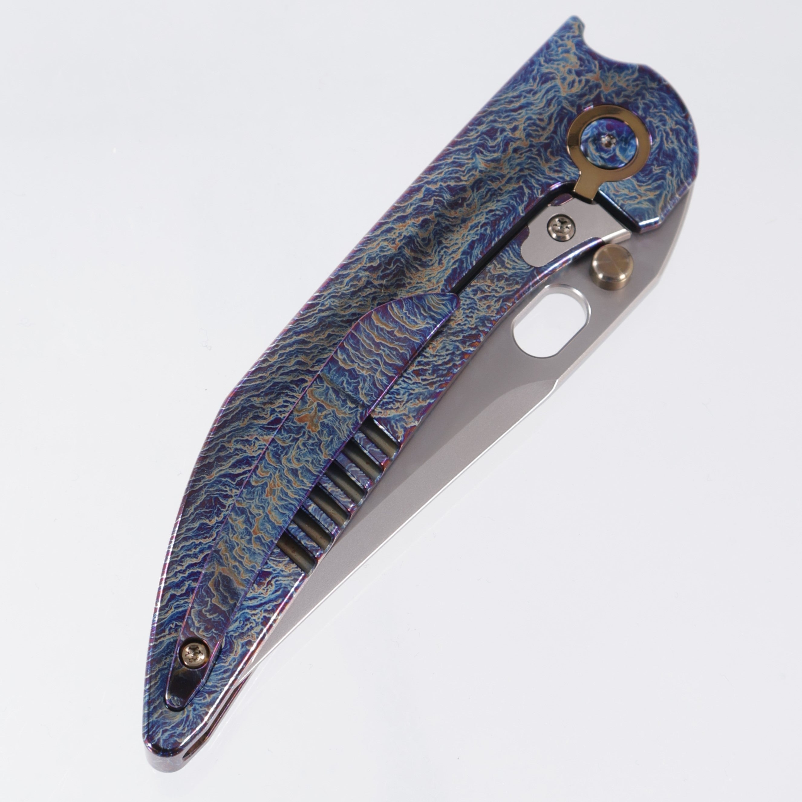 WE Knife Attor Integral - Lightning Ti w/ Gold Ti Accents - Bead Blast 20CV - WE23037-2