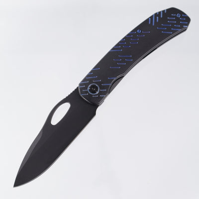 WE Knife Inmate - Black Stonewash & Blue Titanium - Black Stonewash 20CV - WE23096B-2