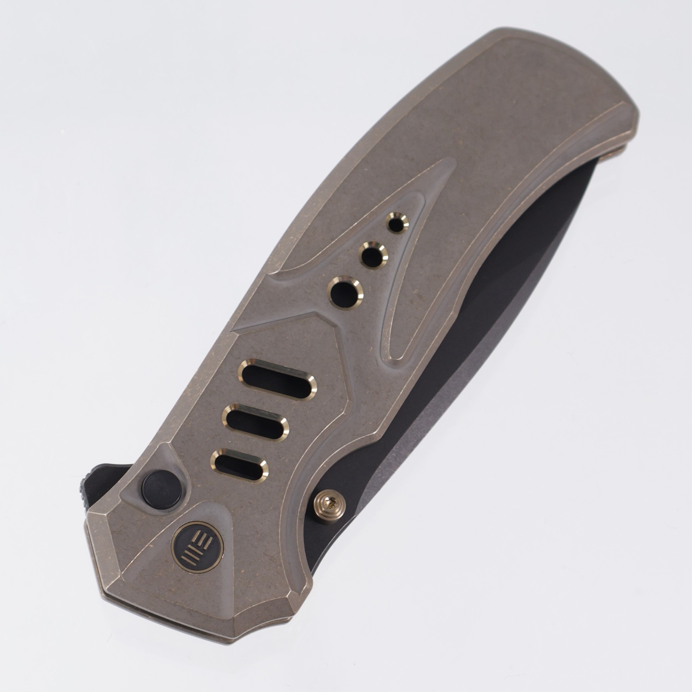 WE Knife Zentron - Bronze Titanium w/ Gold Accents - Black Stonewash M390 - WE24094-3