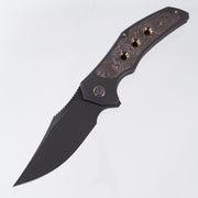 WE Knife Magnetron - Black Stonewash Titanium w/ Copperfoil Carbon Fiber Inlays - WE18058-3