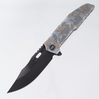 WE Knife Barracks - Pixel Pattern Digi-Cam Titanium - Black Stonewash M390 - WE25078-3