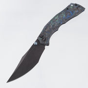Wixco Jugger - Nebula Shredded Carbon Fiber w/ Blue Ti Accents - Blackwash N690 - WX22-C