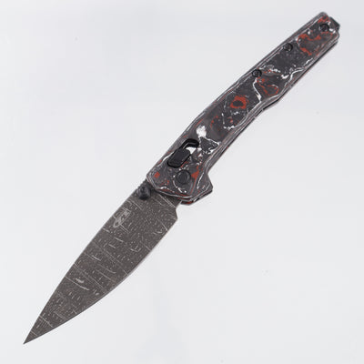 Zero Tolerance 0117 Duralock - Red & White Carbon Fiber - Vegas Forge Dot Matrix - 0117VFDAM