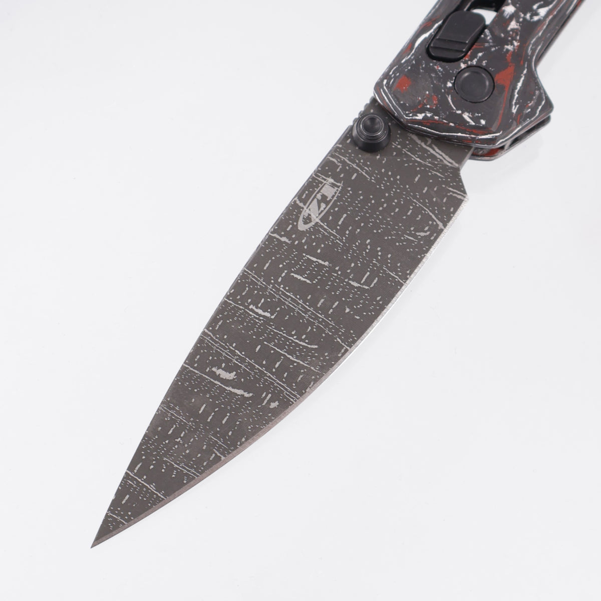 Zero Tolerance 0117 Duralock - Red & White Carbon Fiber - Vegas Forge Dot Matrix - 0117VFDAM