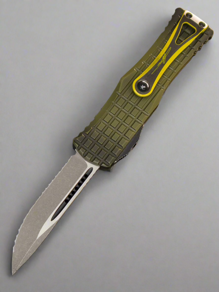 Microtech Hera S/E Frag Signature Series Grenade Green Apoc Full Serrate