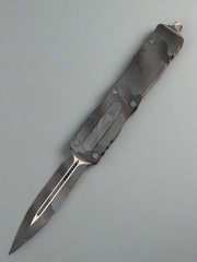 MICROTECH DIRAC OTF KNIFE- DOUBLE EDGE- URBAN CAMO FINISHED HANDLE- URBAN CAMO PLAIN EDGE BLADE 225-1 UCS