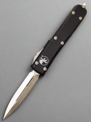 Microtech 122-4 Ultratech D/E - Black Handle - Contoured - Satin Blade