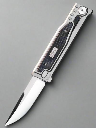 Reate EXO-M Drop Point Gravity Knife Titanium/Black Micarta (2.95" Satin)