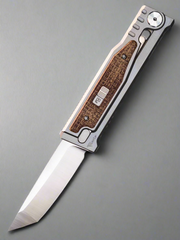 Reate EXO-M Tanto Gravity Knife Titanium/Burlap Micarta (2.95" Satin)