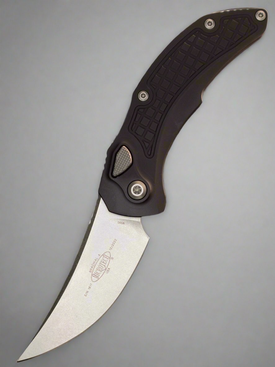Microtech 268A-10 Brachial - Black Handle - Stonewashed Blade