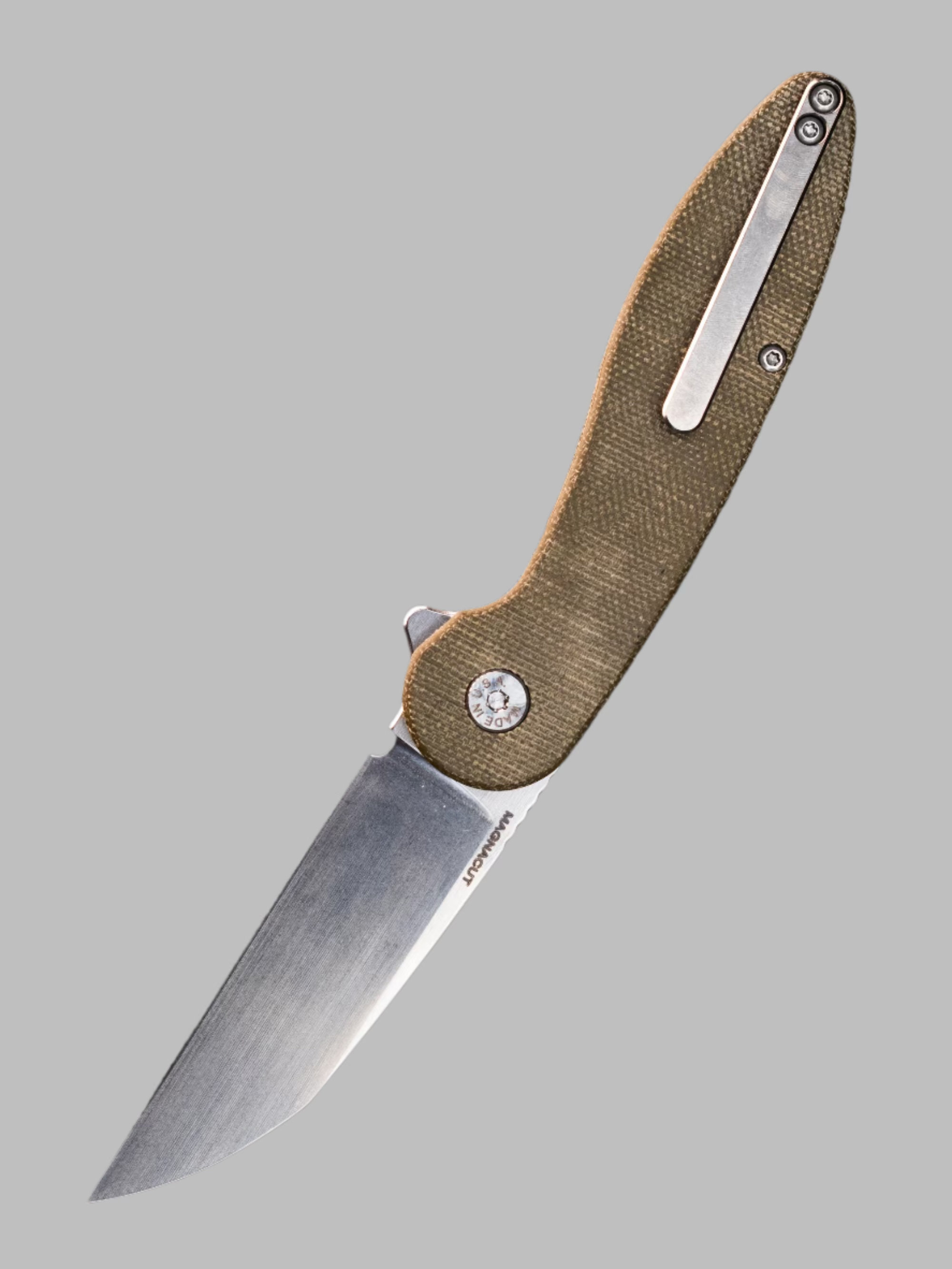 American Blade Works MODEL 1 V6 CANVAS MICARTA (OD GREEN) Wharncliffe