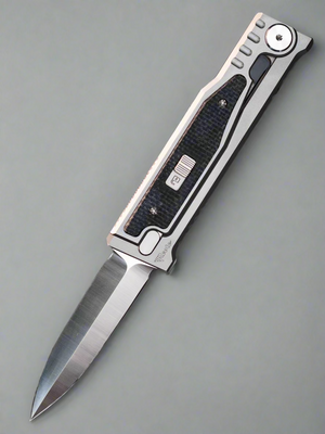 Reate EXO-M Double Edge Gravity Knife Titanium/Black Micarta (2.95" Satin)