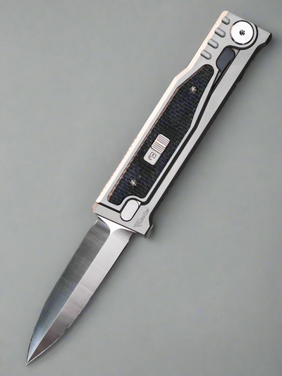 Reate EXO-M Double Edge Gravity Knife Titanium/Black Micarta (2.95" Satin)