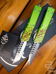 Microtech Combat Troodon Zombie Tech Hellhound & Warhound Set Signature Series Stonewash Standard 219-10SETZTS