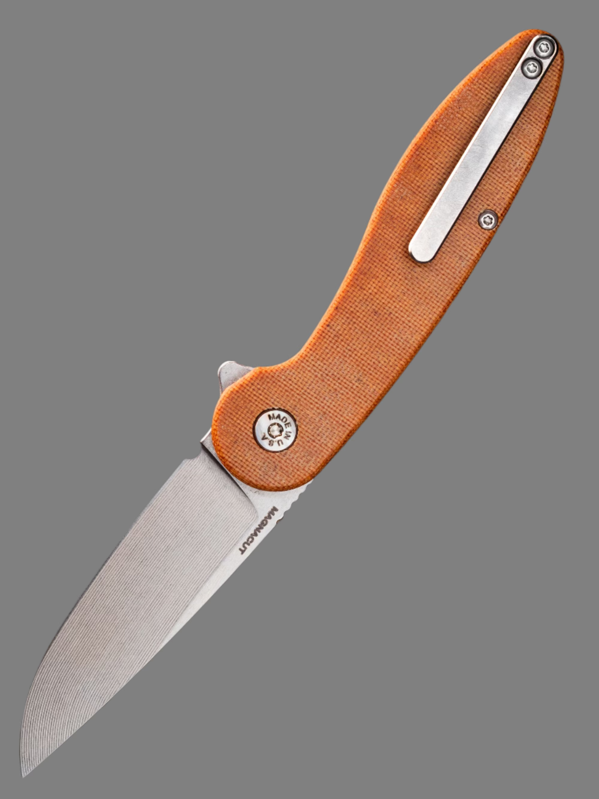 American Blade Works MODEL 1 V6 CANVAS MICARTA (NATURAL BROWN)