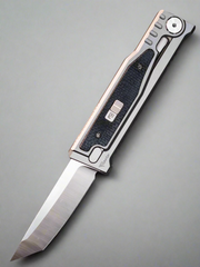 Reate EXO-M Tanto Gravity Knife Titanium/Black Micarta (2.95" Satin)