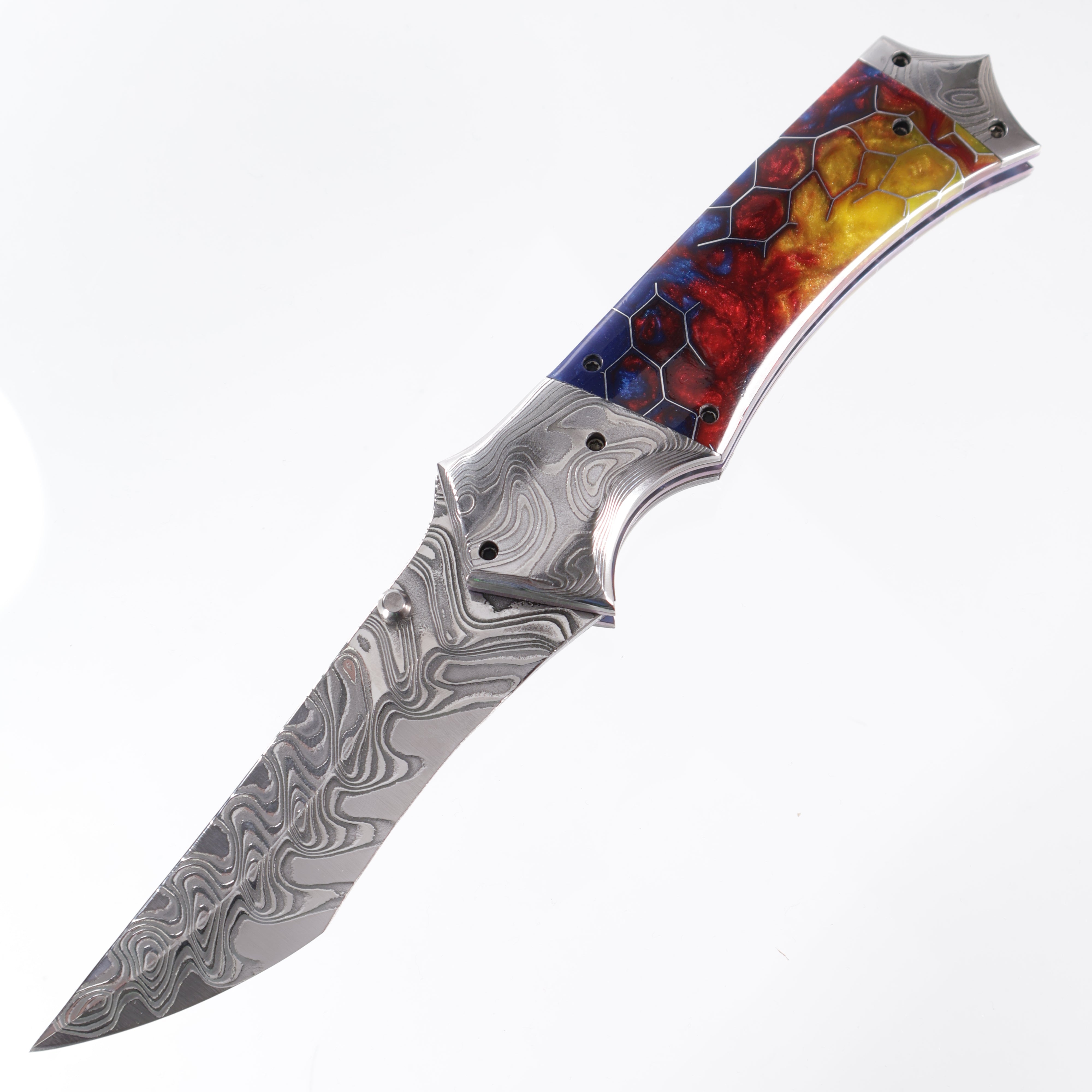 Kyle Vallotton - Manual Fetalis Prototype - Cored Damascus & Voodoo Resin