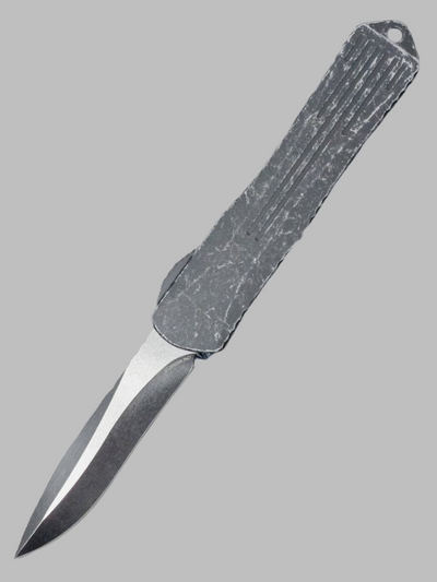 Heretic Knives Manticore X Recurve Two-Tone Battleworn Black, Breakthrough Gray Handle H033-14A-BRKGRY