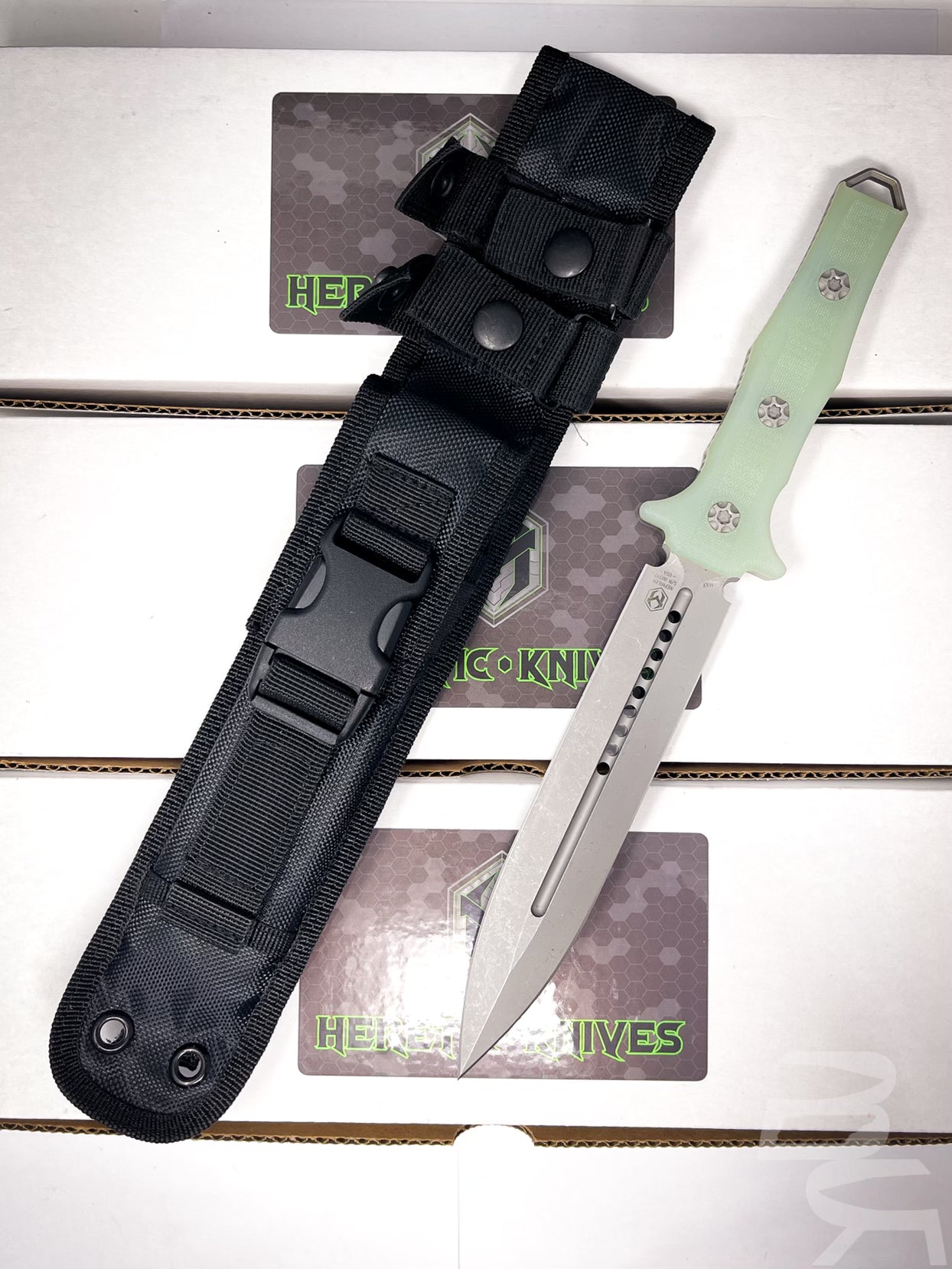 Heretic Nephilim Double Edge Battleworn Jade G10