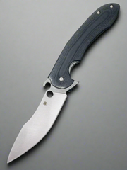 Spyderco Javier Vogt Tropen Flipper Knife 4.02" S30V Satin Plain Blade, Polished Black G10 Handles - C237GP