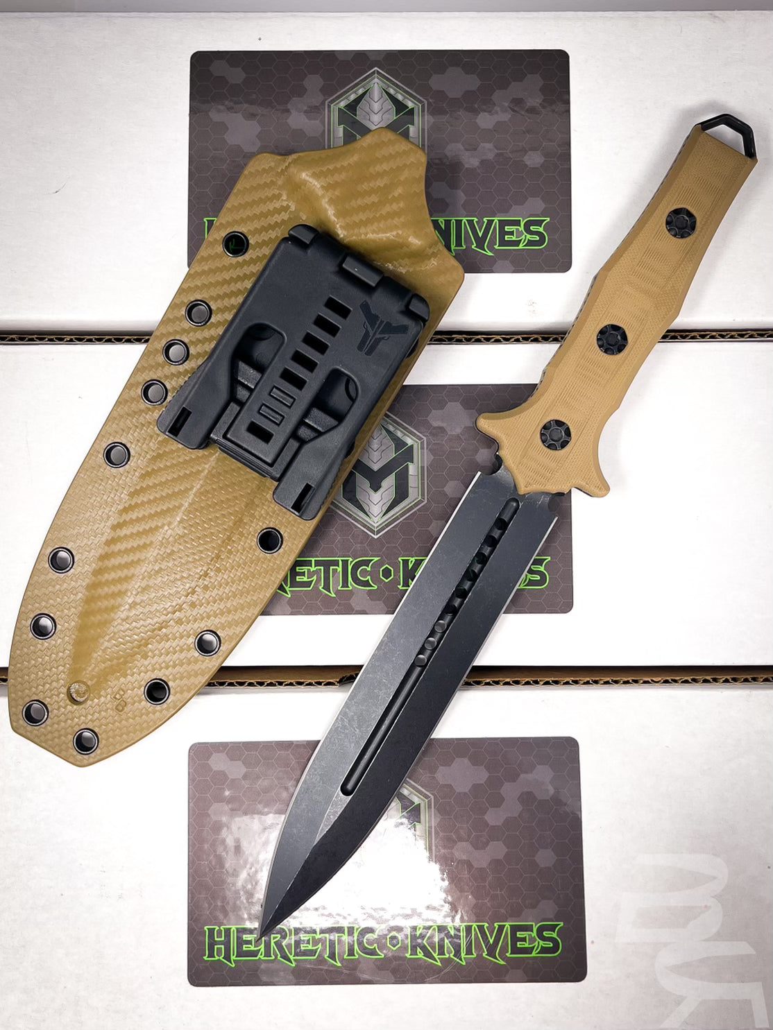 Heretic Nephilim Double Edge Battleworn Black Flat Dark Earth G10